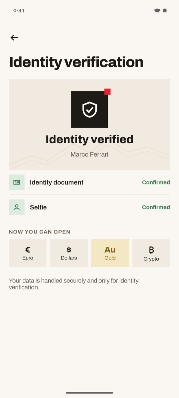 Screen of the iSwiss Pay app on Android
