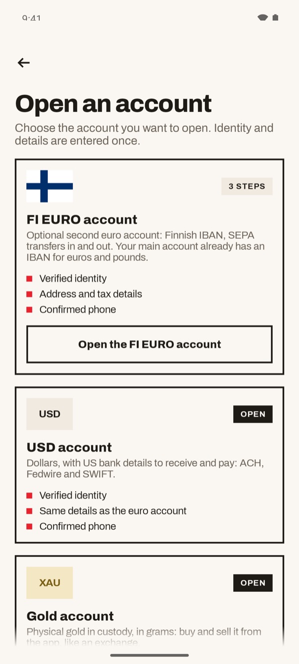 Screen of the iSwiss Pay app on Android