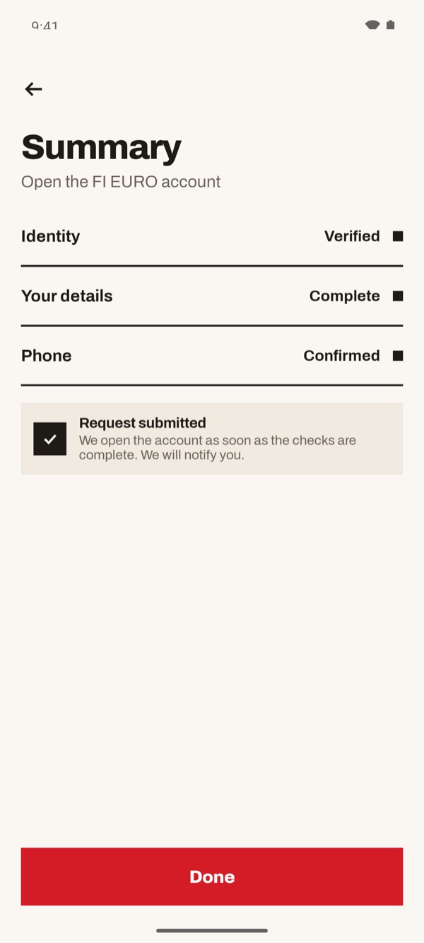 Screen of the iSwiss Pay app on Android