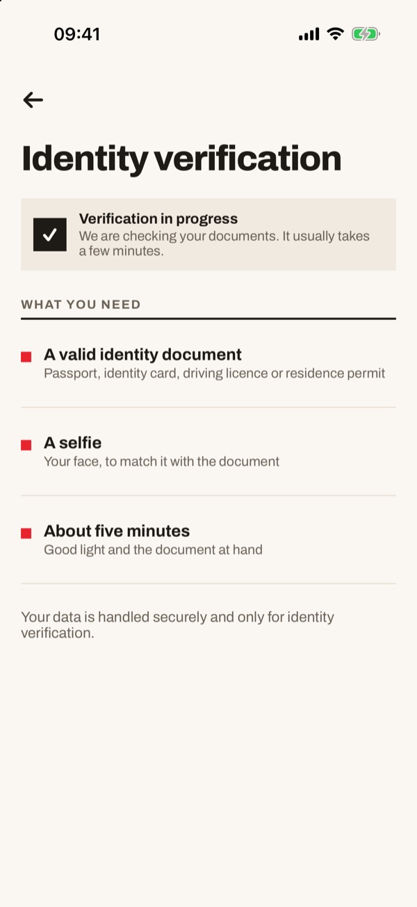 Screen of the iSwiss Pay app on iPhone