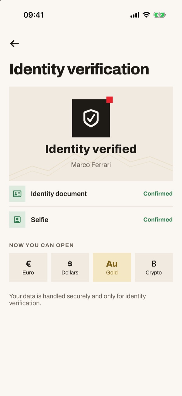 Screen of the iSwiss Pay app on iPhone