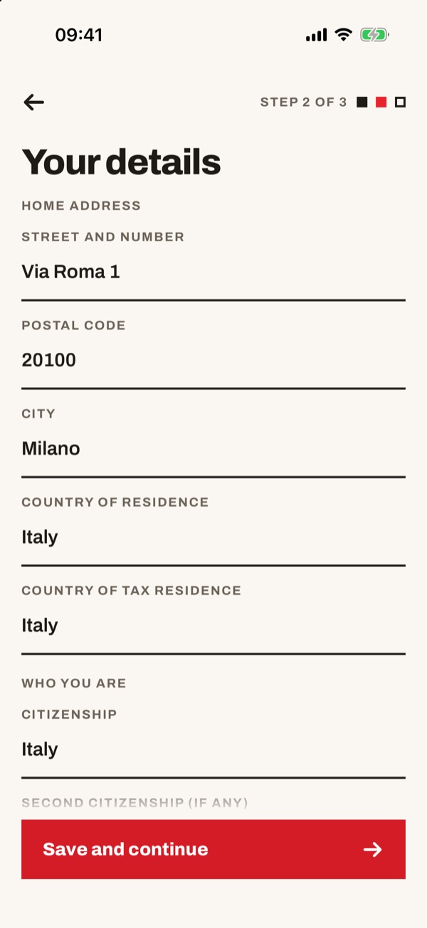 Screen of the iSwiss Pay app on iPhone