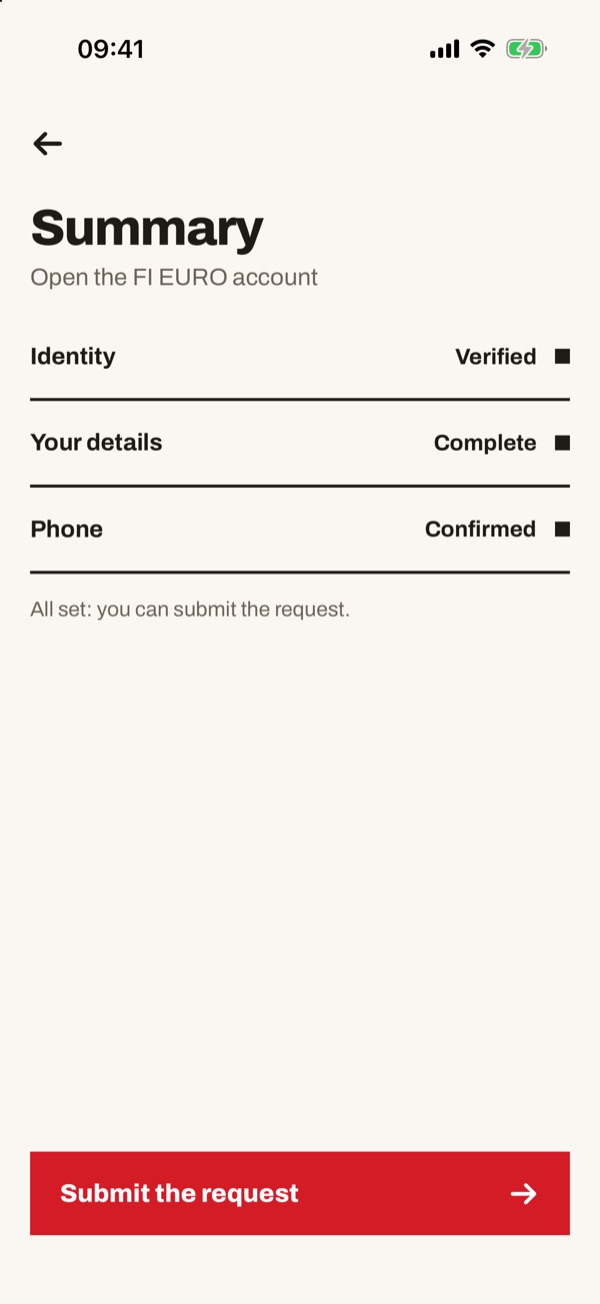 Screen of the iSwiss Pay app on iPhone
