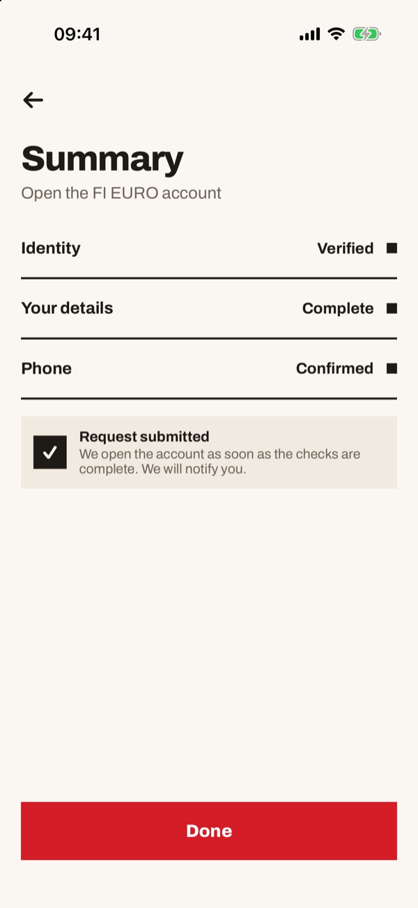 Screen of the iSwiss Pay app on iPhone