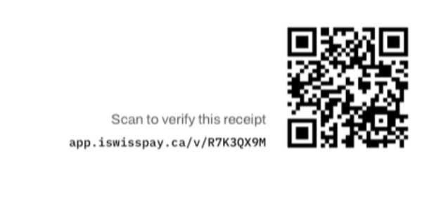 Screen of the iSwiss Pay app on iPhone