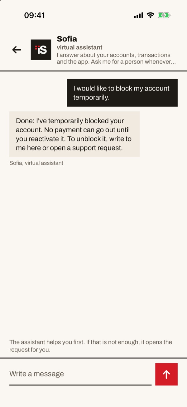 Screen of the iSwiss Pay app on iPhone