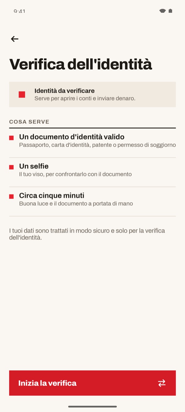 Schermata dell'app iSwiss Pay su Android