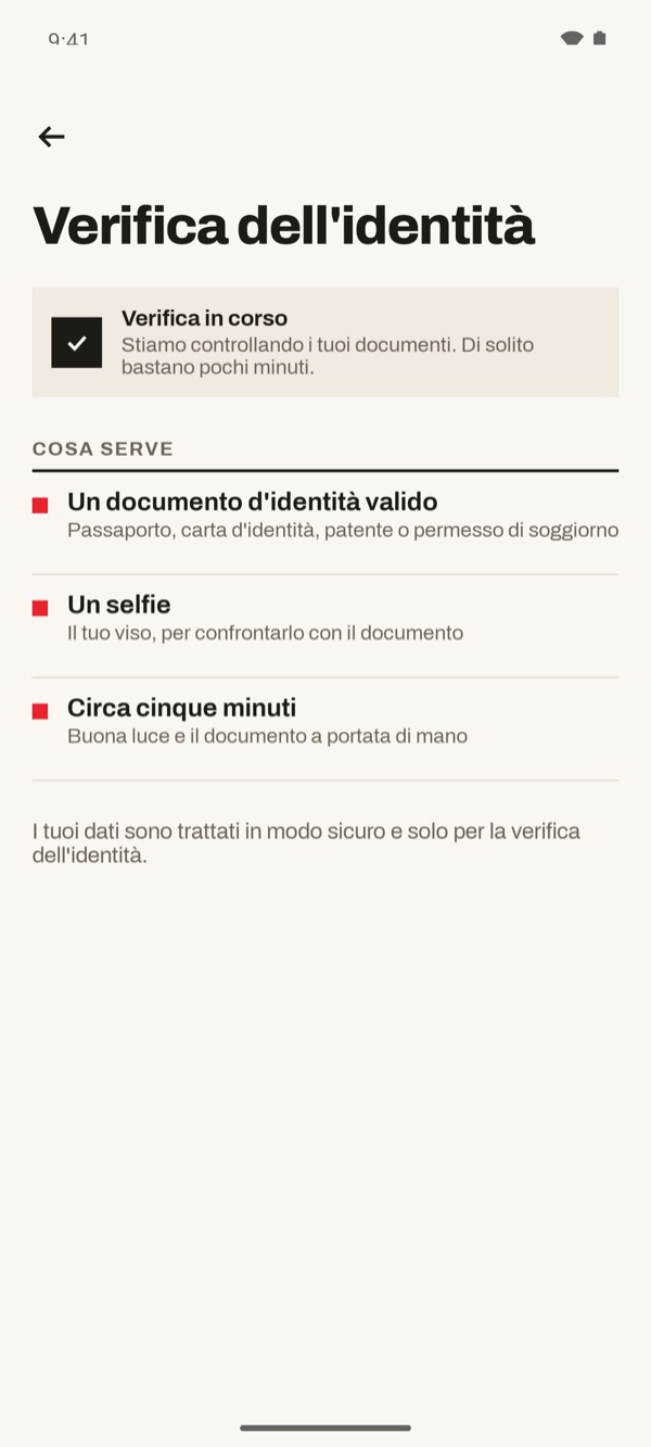 Schermata dell'app iSwiss Pay su Android