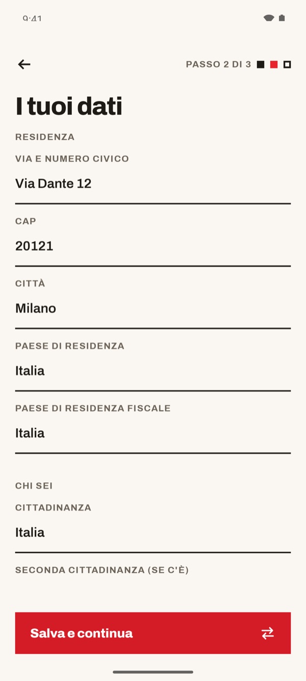 Schermata dell'app iSwiss Pay su Android
