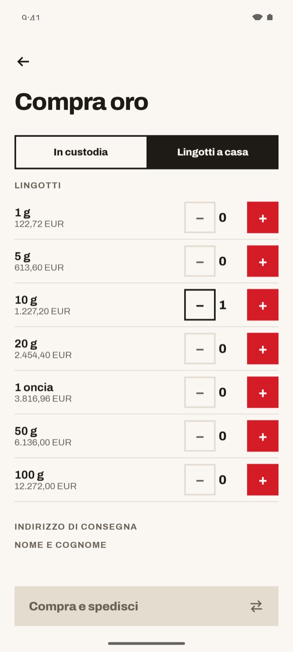 Schermata dell'app iSwiss Pay su Android