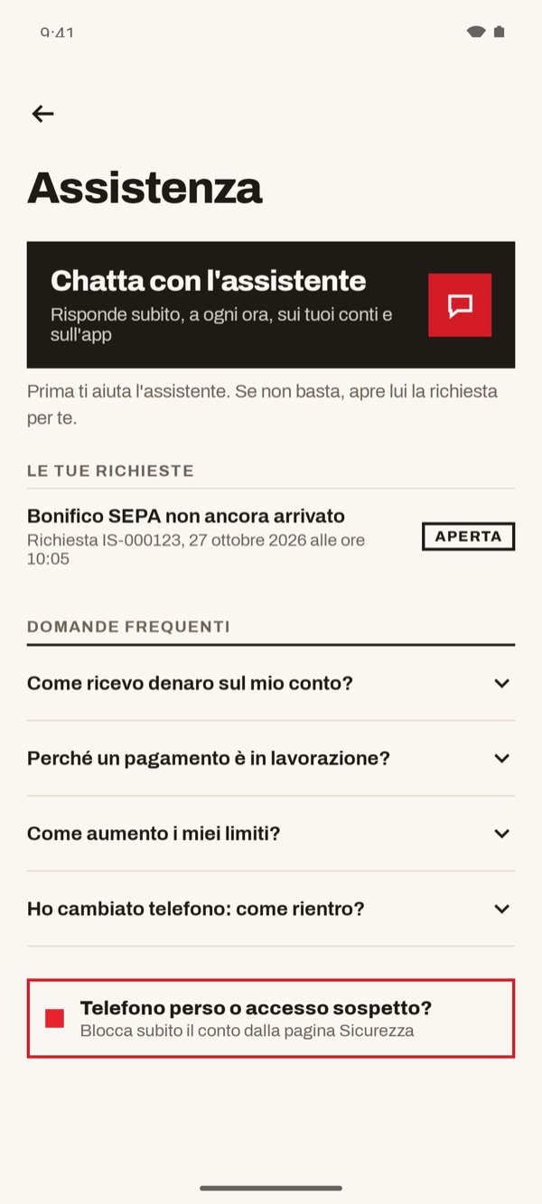 Schermata dell'app iSwiss Pay su Android