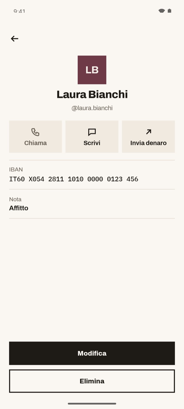 Schermata dell'app iSwiss Pay su Android
