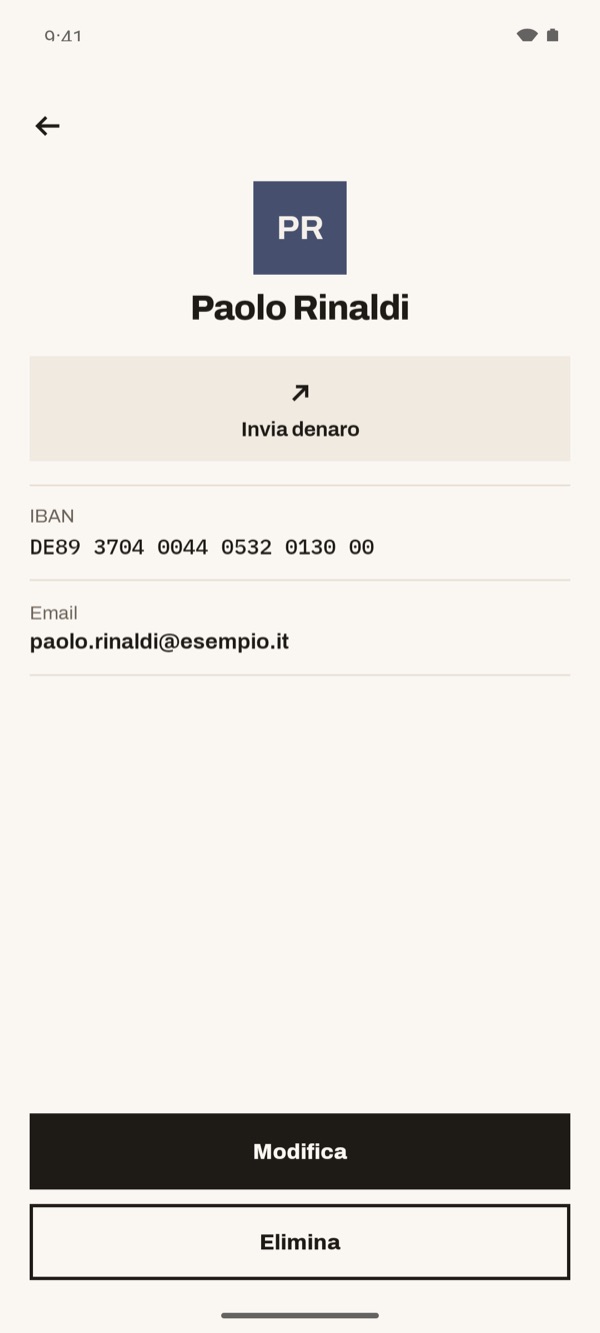 Schermata dell'app iSwiss Pay su Android