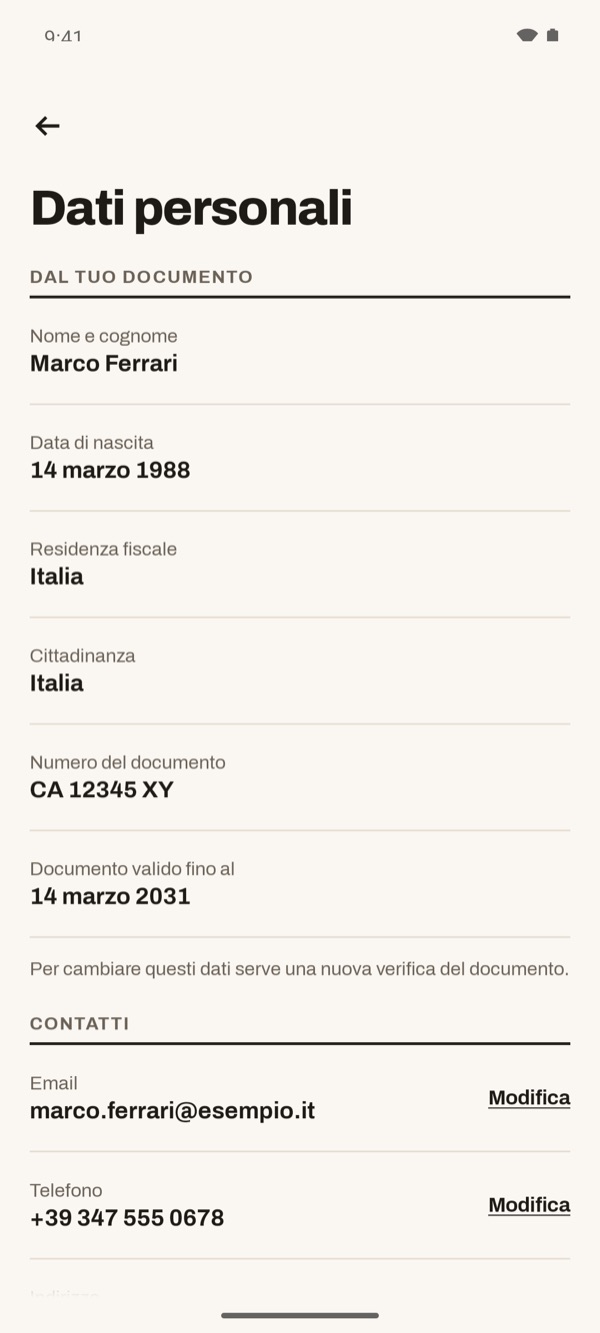 Schermata dell'app iSwiss Pay su Android