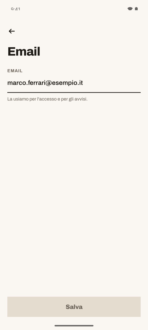 Schermata dell'app iSwiss Pay su Android