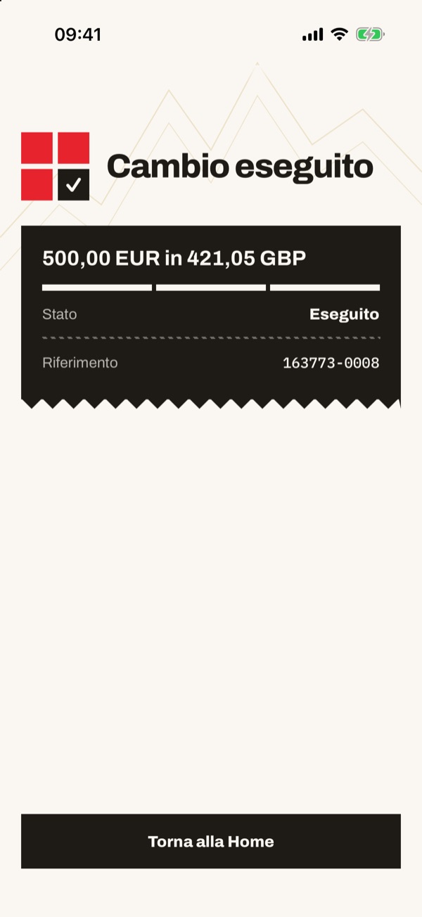 Schermata dell'app iSwiss Pay su iPhone