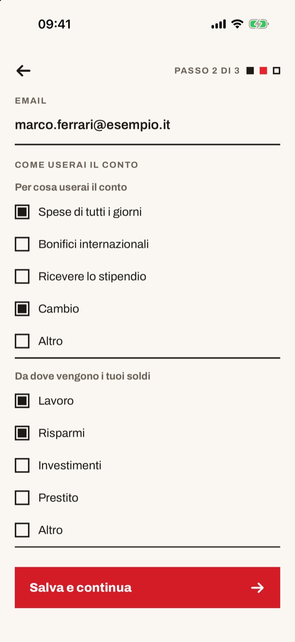 Schermata dell'app iSwiss Pay su iPhone