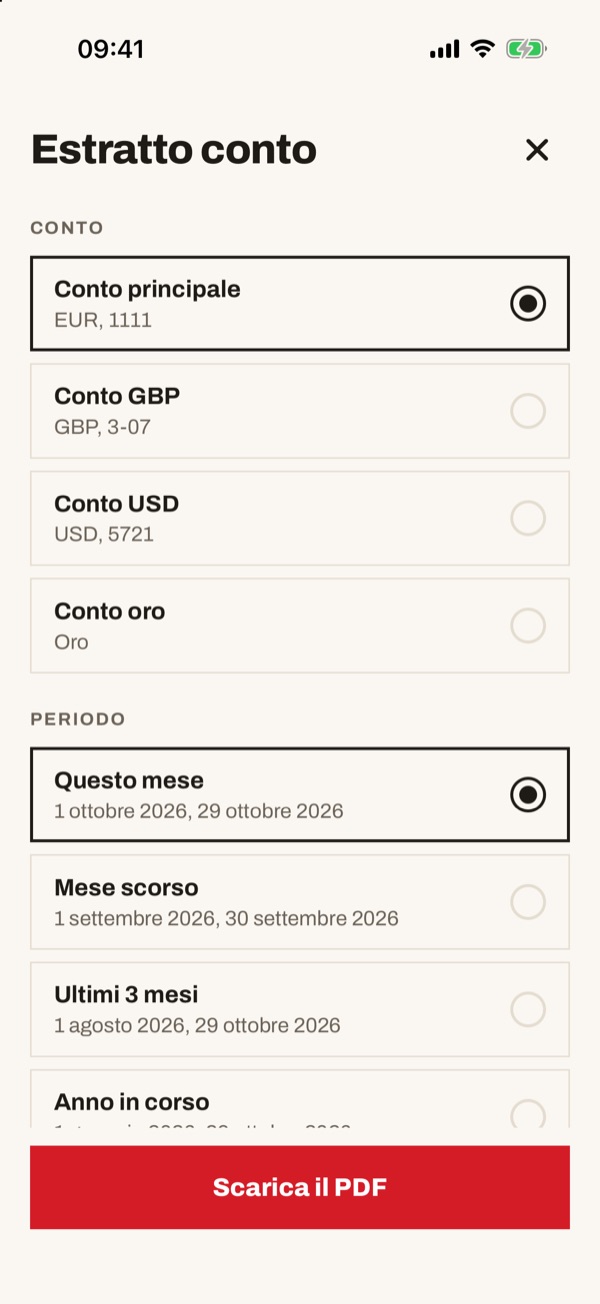 Schermata dell'app iSwiss Pay su iPhone