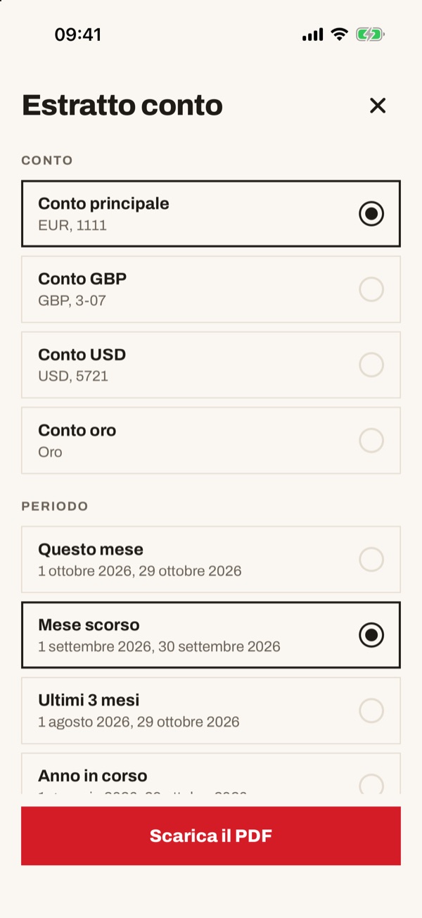 Schermata dell'app iSwiss Pay su iPhone