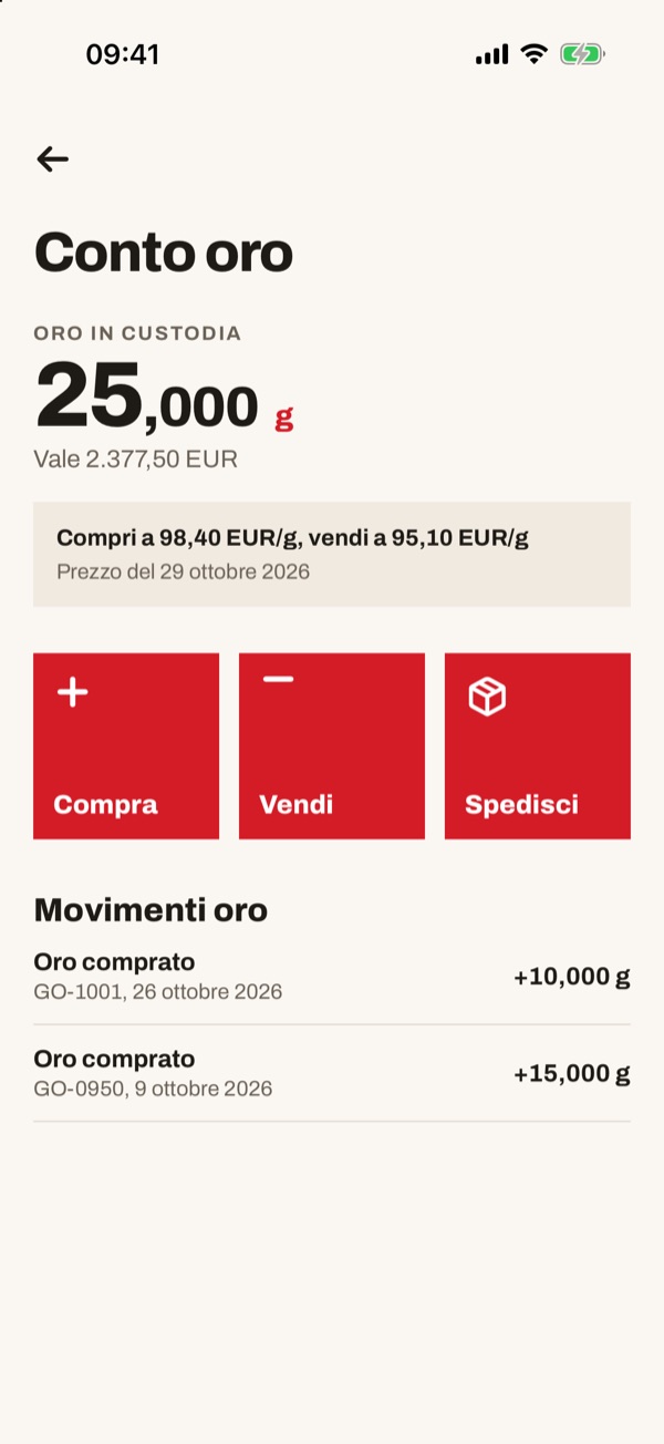 Schermata dell'app iSwiss Pay su iPhone