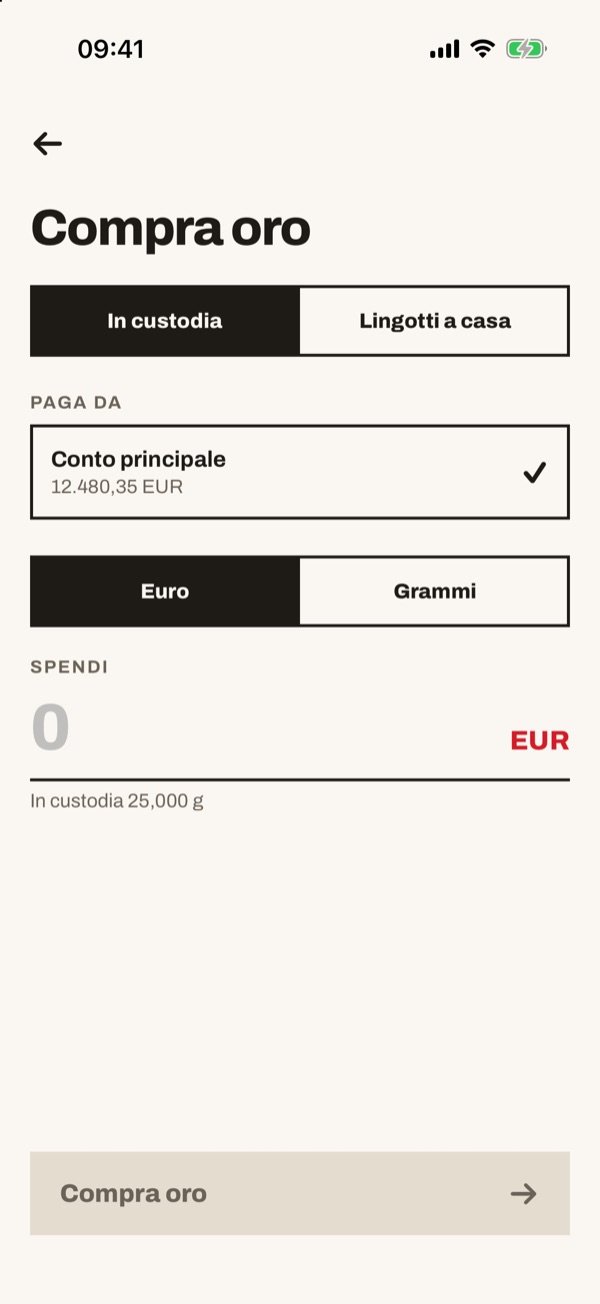 Schermata dell'app iSwiss Pay su iPhone