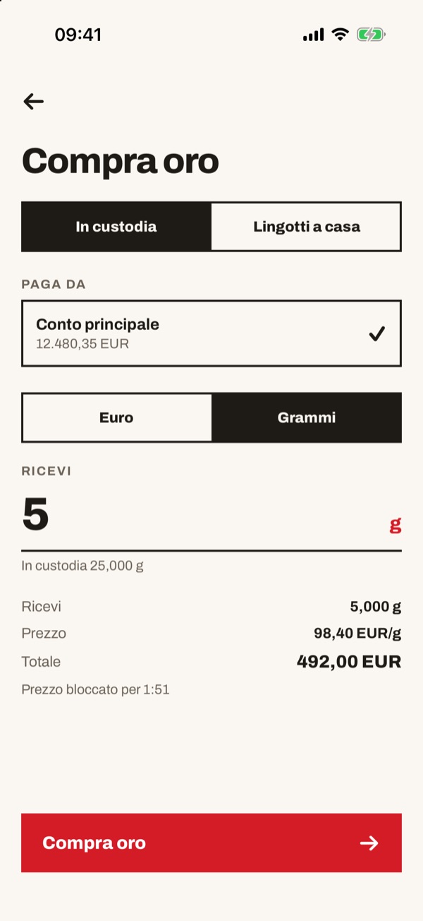Schermata dell'app iSwiss Pay su iPhone
