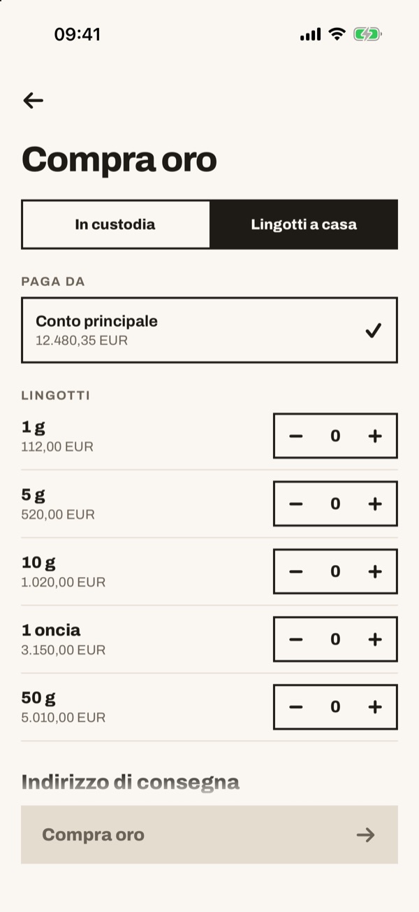 Schermata dell'app iSwiss Pay su iPhone