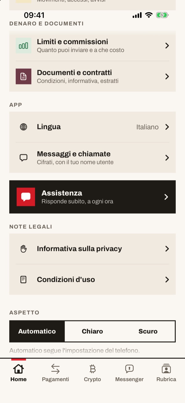 Schermata dell'app iSwiss Pay su iPhone