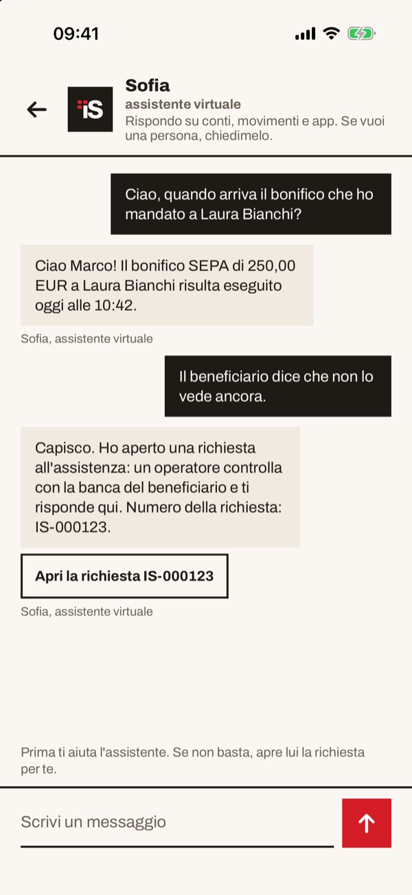 Schermata dell'app iSwiss Pay su iPhone