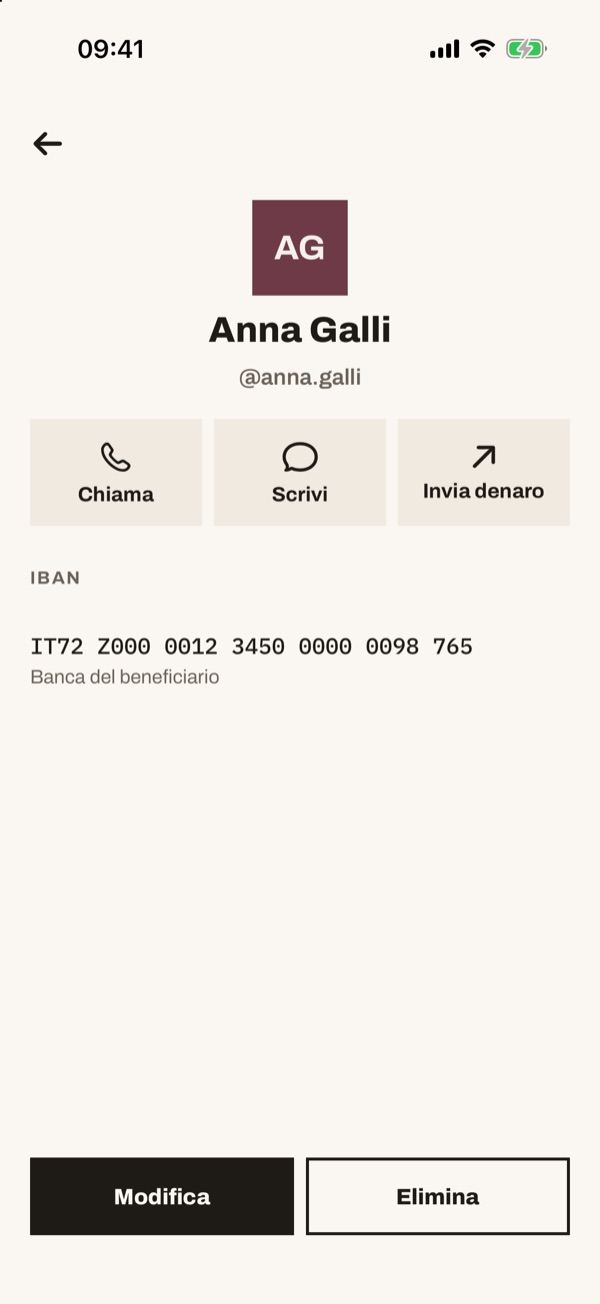 Schermata dell'app iSwiss Pay su iPhone