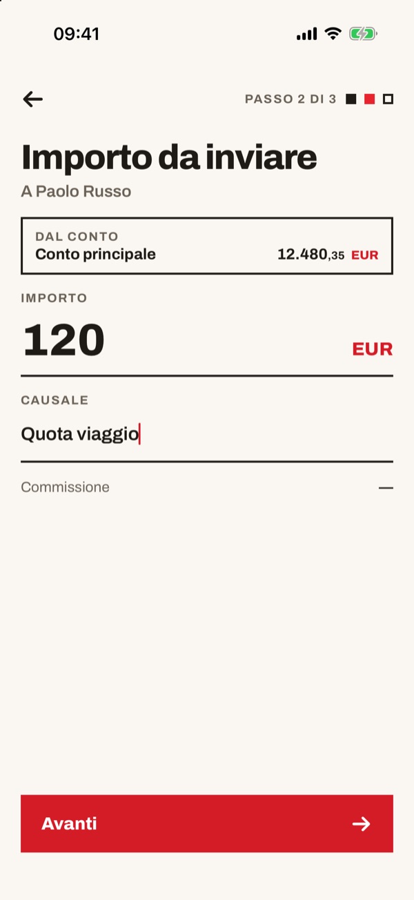 Schermata dell'app iSwiss Pay su iPhone