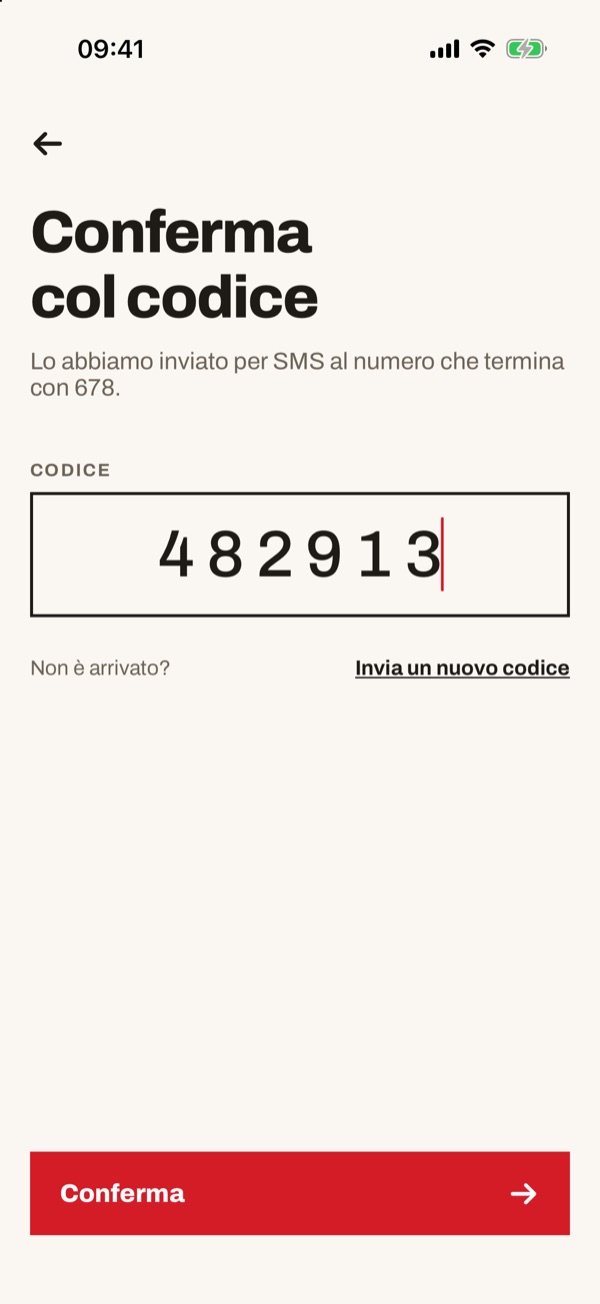 Schermata dell'app iSwiss Pay su iPhone