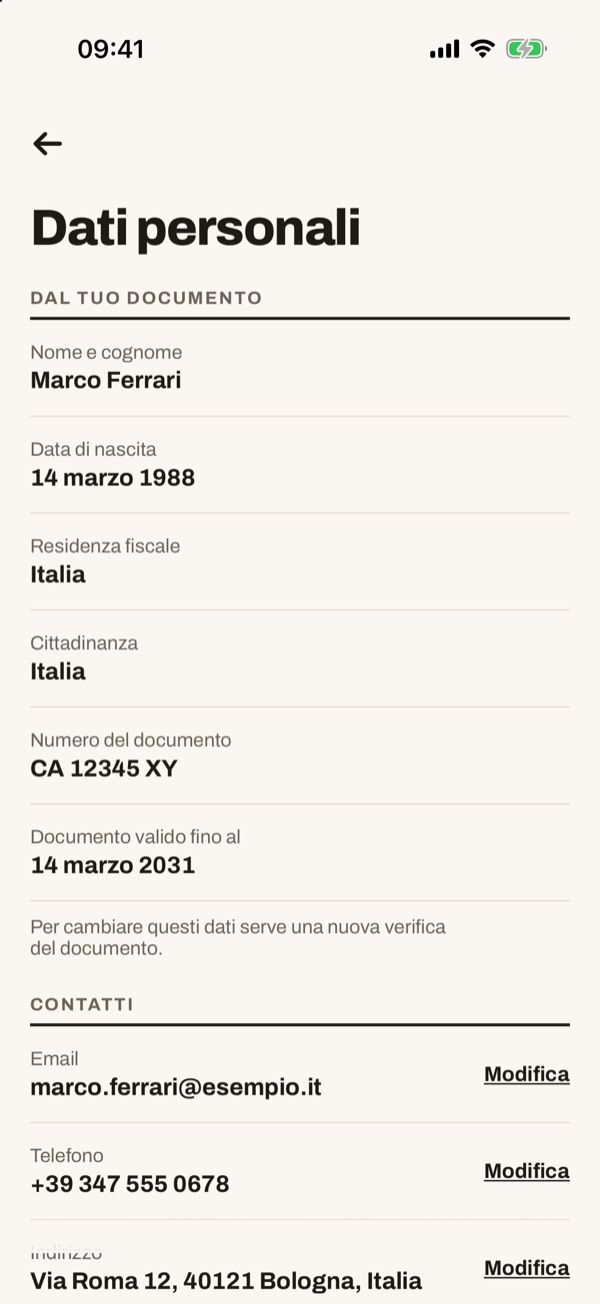 Schermata dell'app iSwiss Pay su iPhone