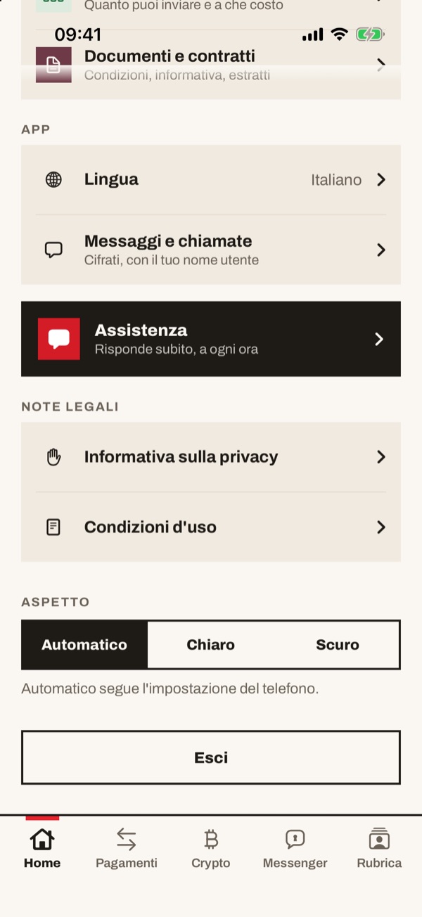 Schermata dell'app iSwiss Pay su iPhone