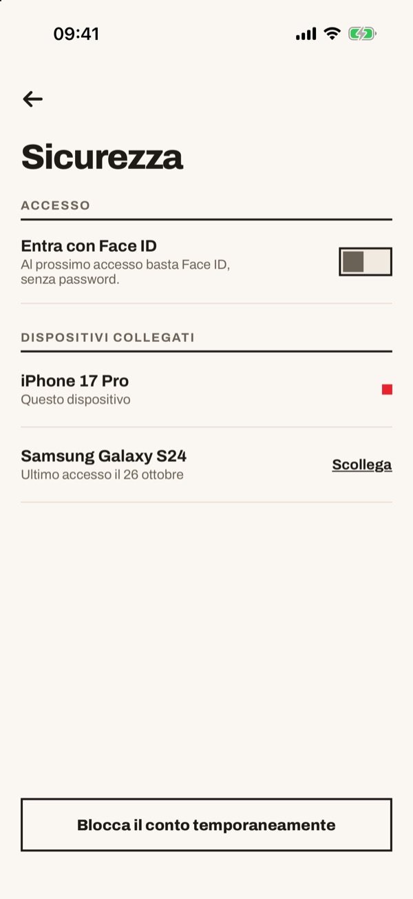 Schermata dell'app iSwiss Pay su iPhone