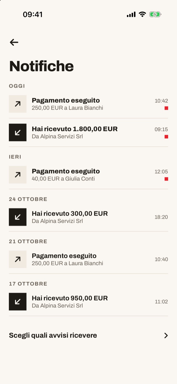 Schermata dell'app iSwiss Pay su iPhone