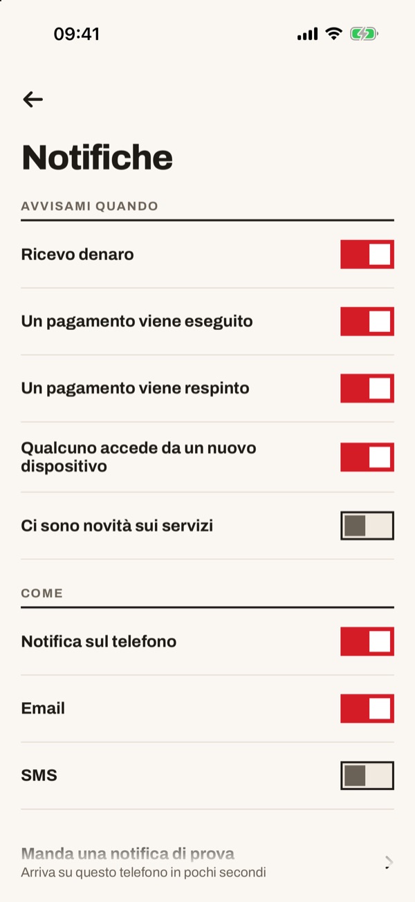 Schermata dell'app iSwiss Pay su iPhone